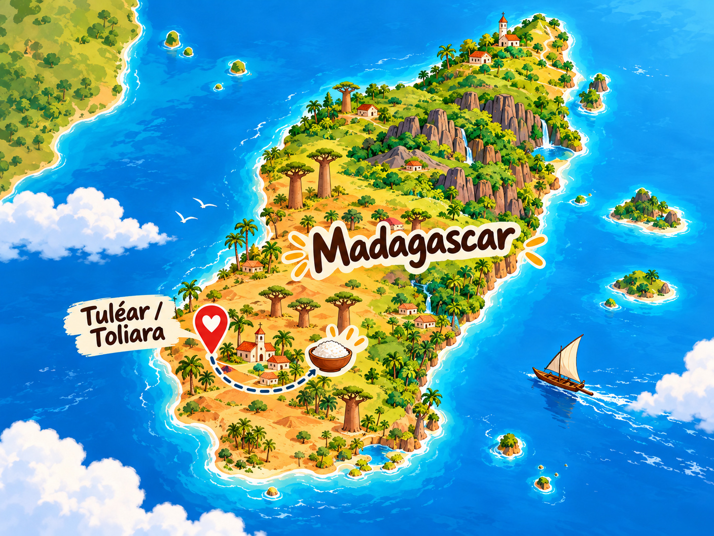 Carte de Madagascar situant Tuléar